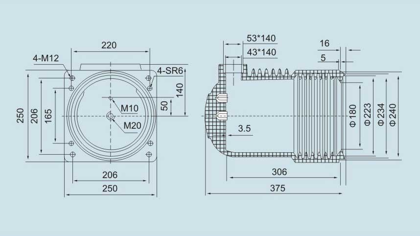 CH3-24KV250-2000~2500A-中置柜触头盒