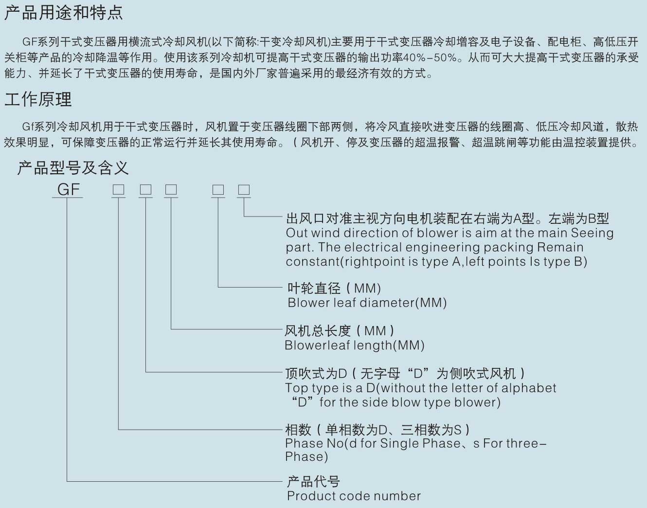 GF-系列干式变压器用横流式冷却风机