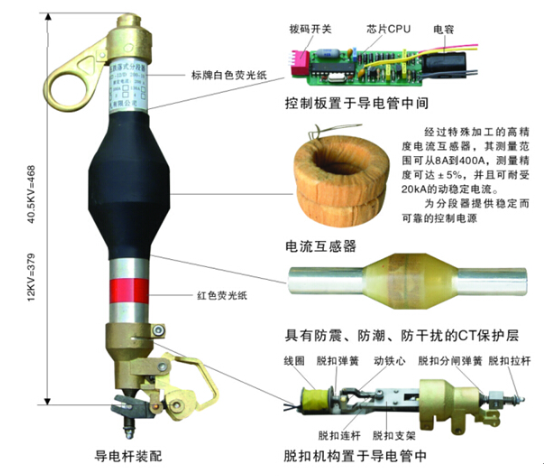 FDK14-12/D200-10型户外高压无线三相连动自动跌落式分段器