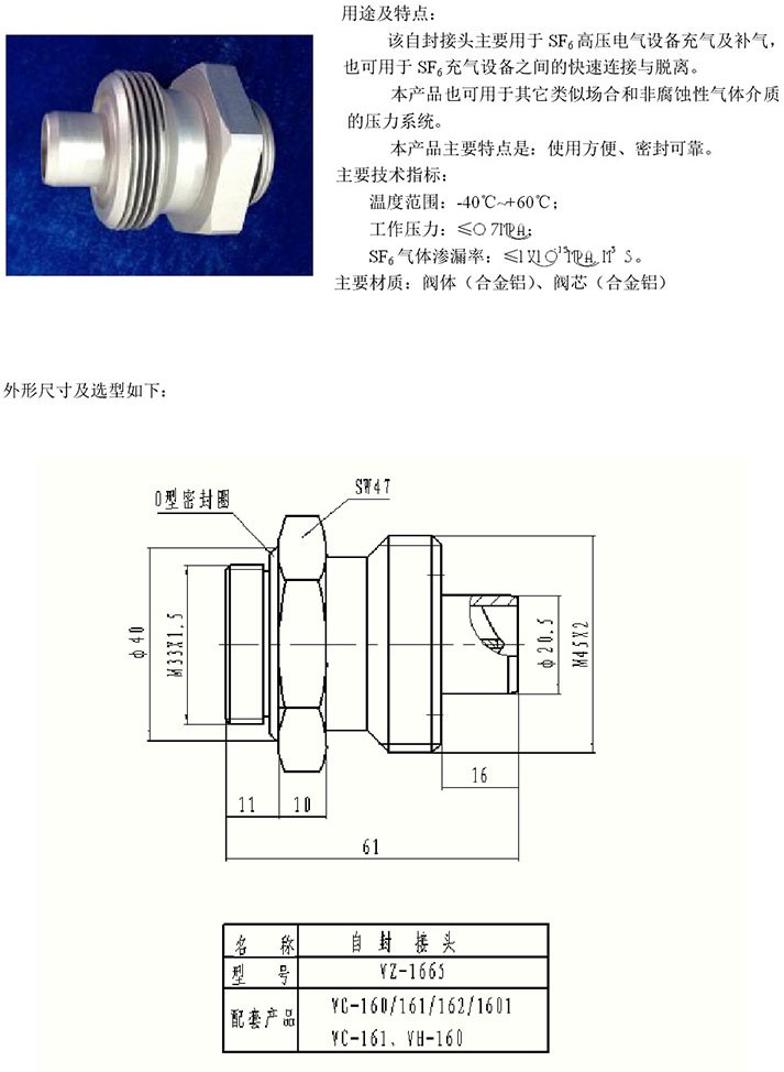 160系列自封接头