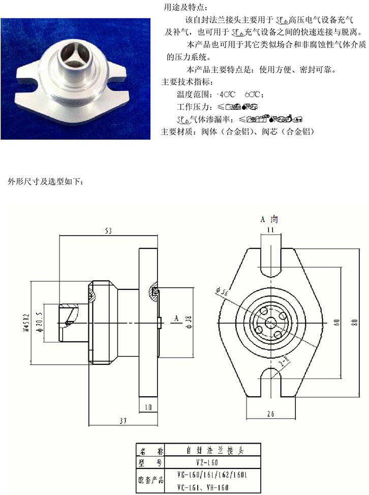 160系列自封法兰接头