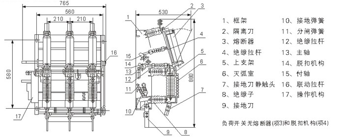 FZ(R)N21A-12系列户内高压真空负荷开关(熔断路组合电器)