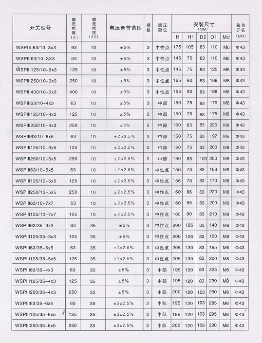 （油浸式）变压器配件——变压器分接开关