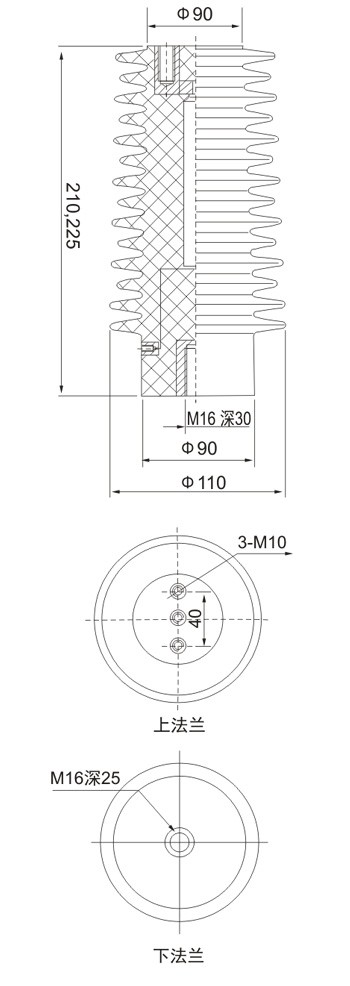 ZJ-24Q/110×190、210、225支柱绝缘子