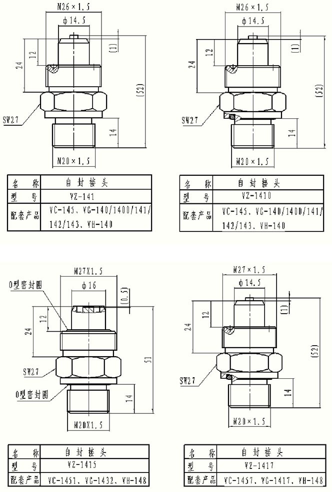 140系列自封接头