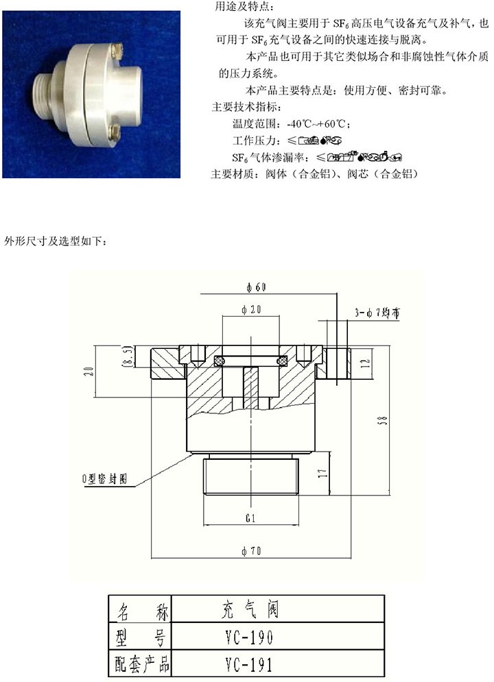 190系列充气阀