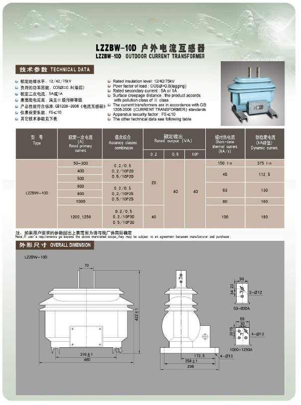 LZZBW-10D户外10KV电流互感器