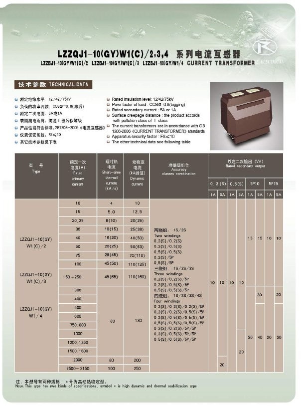 LZZQJ1-10(GY)W1(C)/2,3,4户内10KV电压互感器