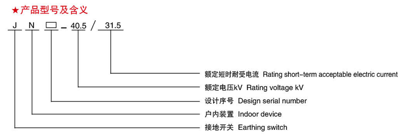 户内高压交流接地开关JN□-40.5/31.5