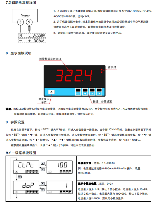 SPA-96BDA直流电流表