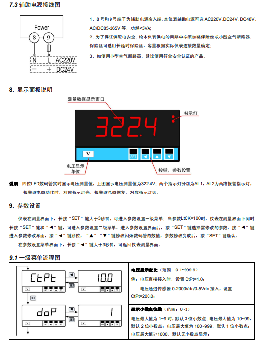 SPA-96BDV型直流电压表