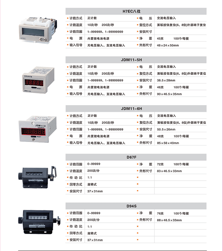 H7EC六位八位计数器