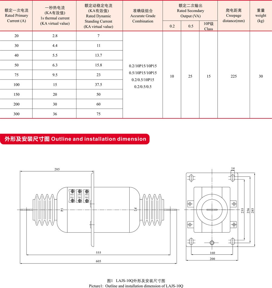 LAJS-10Q穿墙式电流互感器