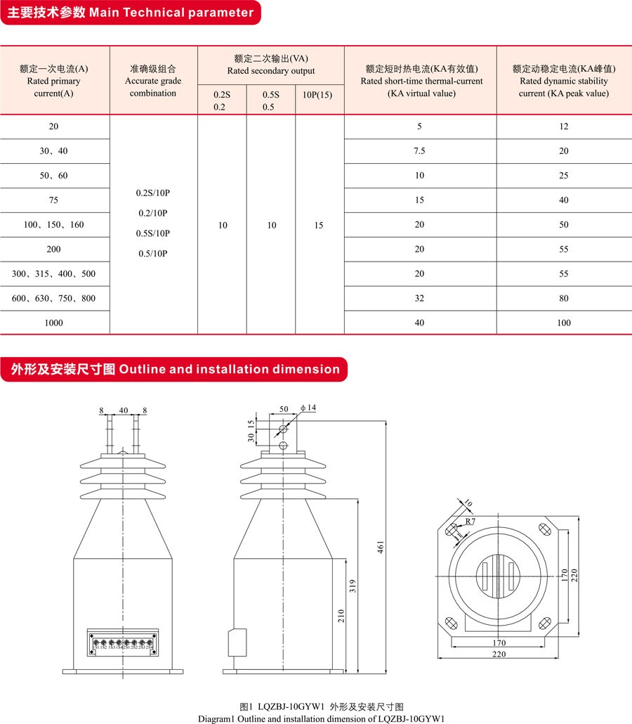 LQZBJ-6,10GYW1户外电流互感器