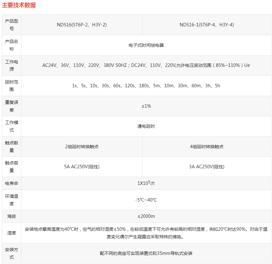 NDS16-2(H3Y ST6P)电子式时间继电器