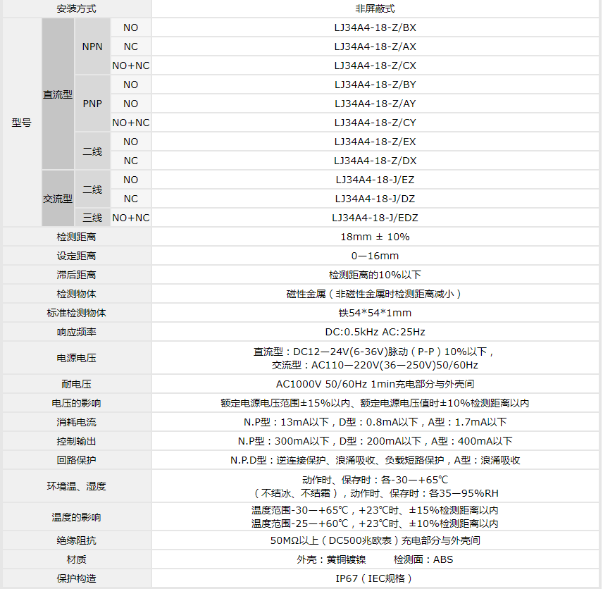 LJ34A4接近开关