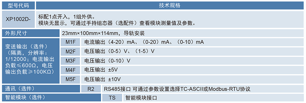 XP1002D单路称重模块