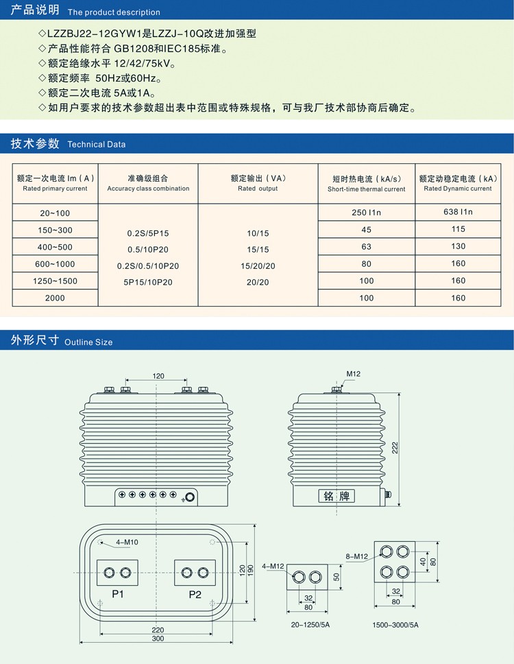 LZZBJ22-12GYW1电流互感器