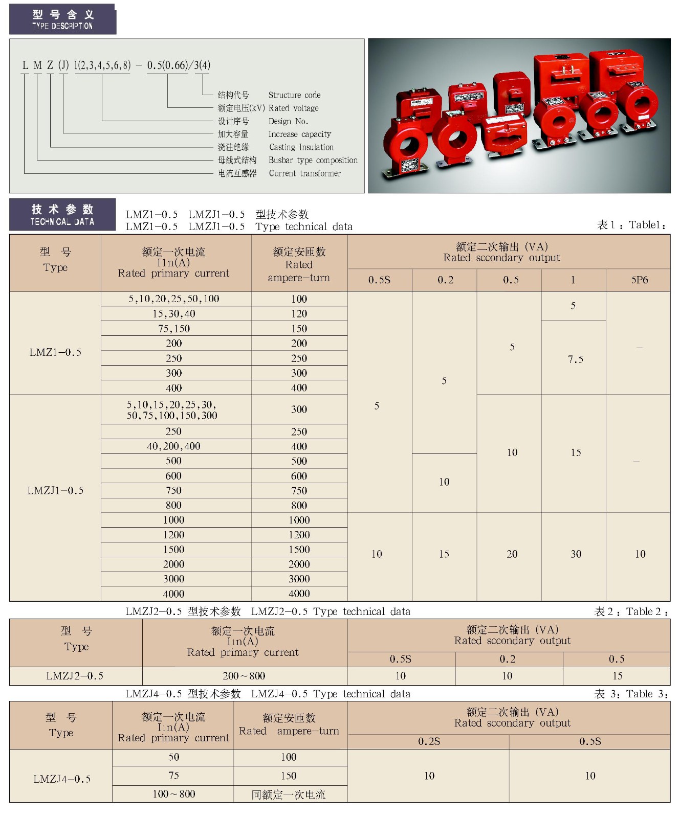 LMZ(J)1-0.5低压电流互感器