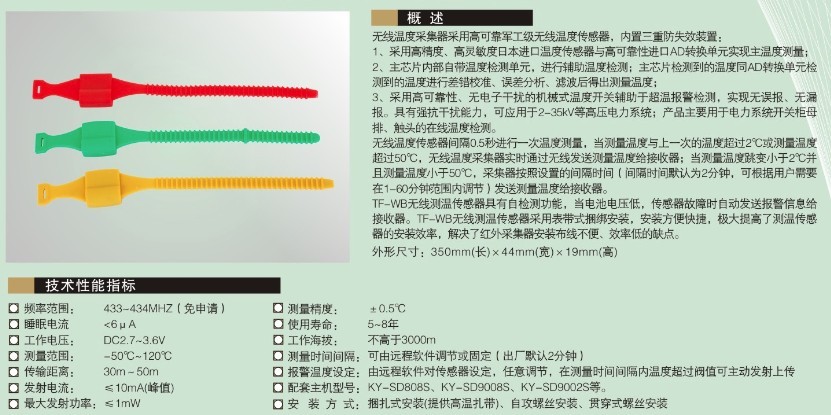 表带式无线测温传感器