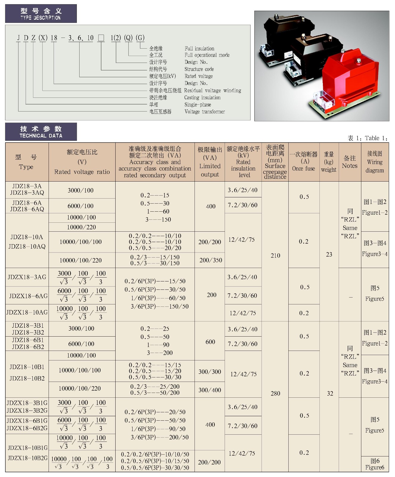 JDZ18-6、10A(Q、B)户内用电压互感器