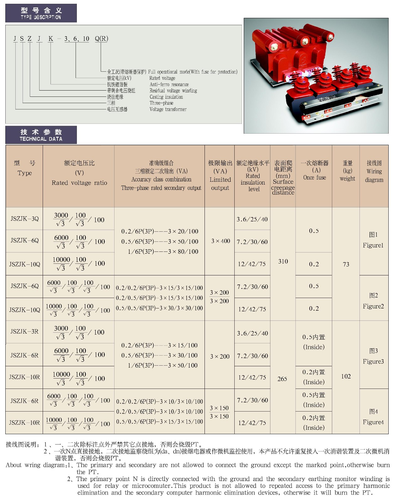 JSZJK-6、10Q（R）户内用电压互感器