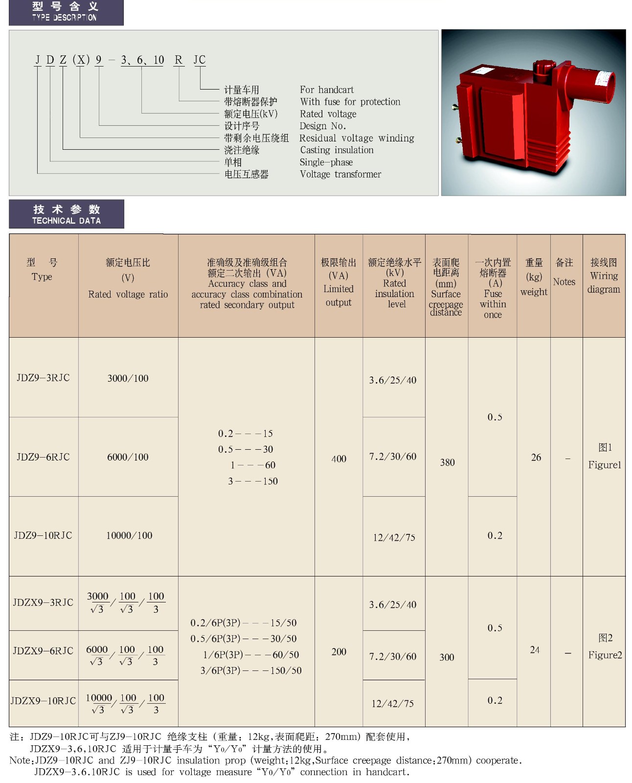 JDZ(X)-6、10RJC户内用电压互感器