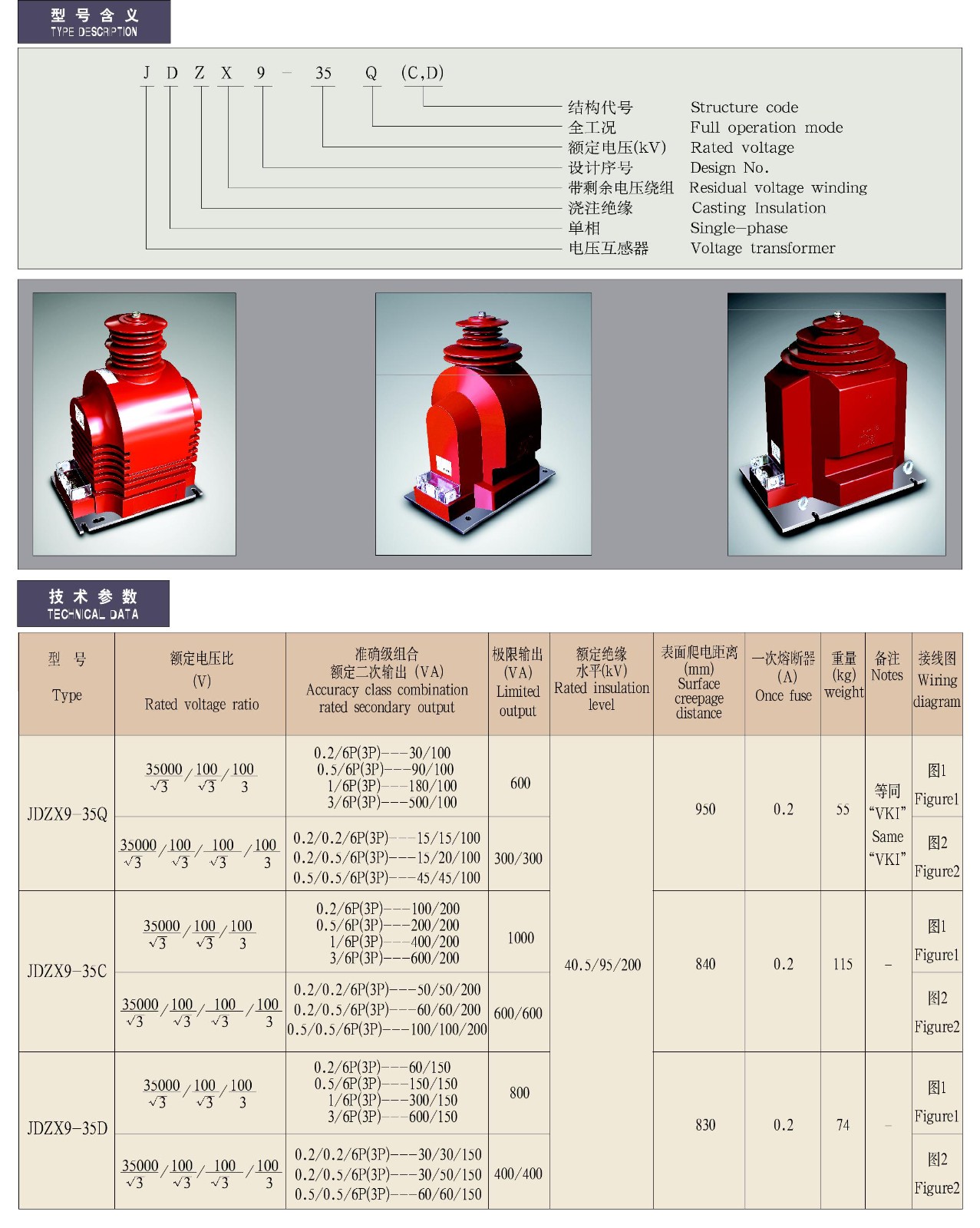 JDZX9-35D户内用电压互感器