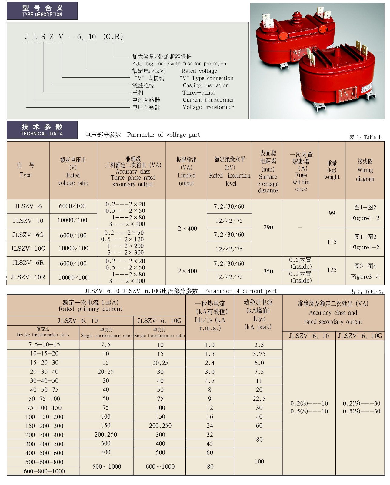 JLSZV-6R、10R户内组合互感器