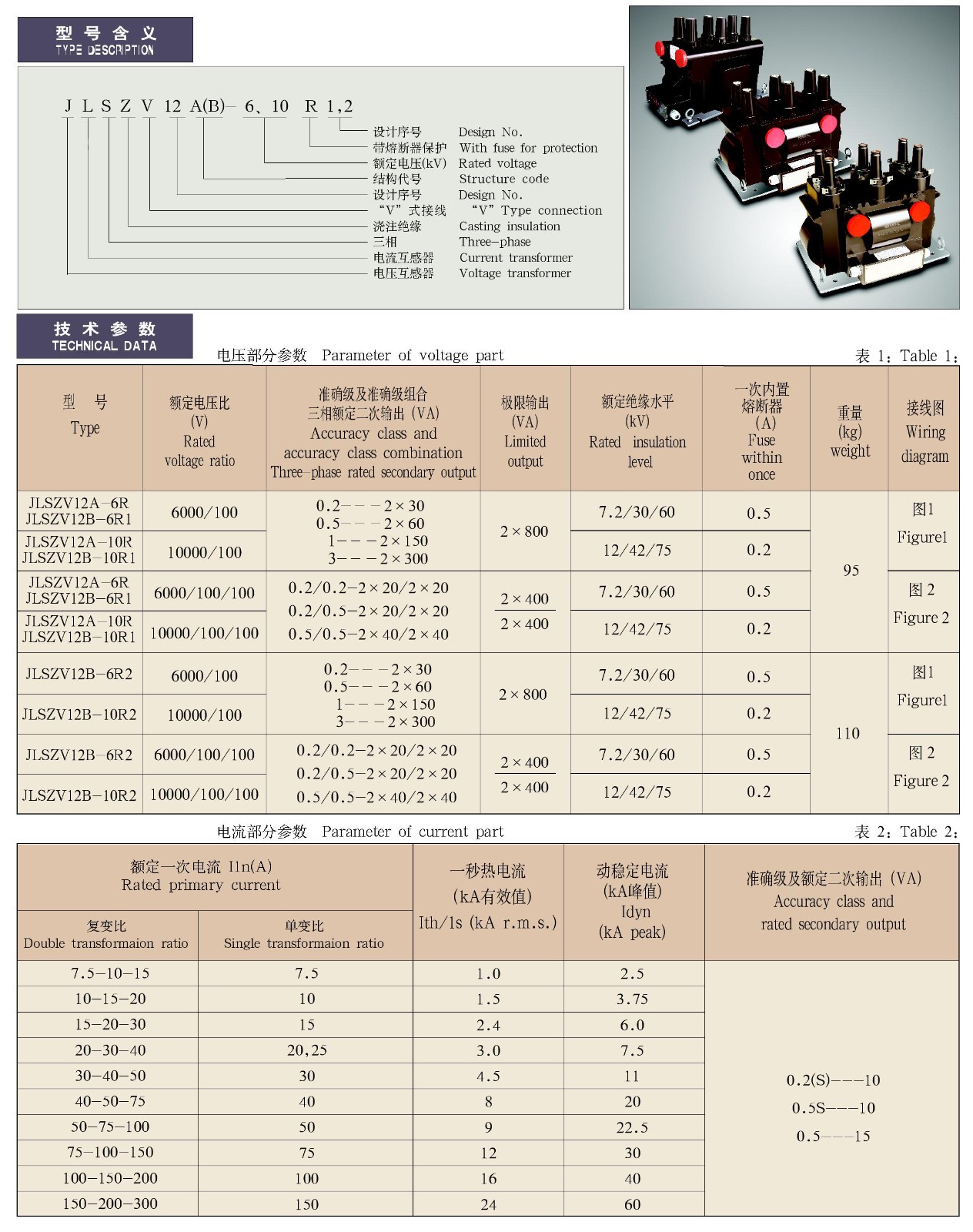 JLSZV12A-10R户内组合互感器