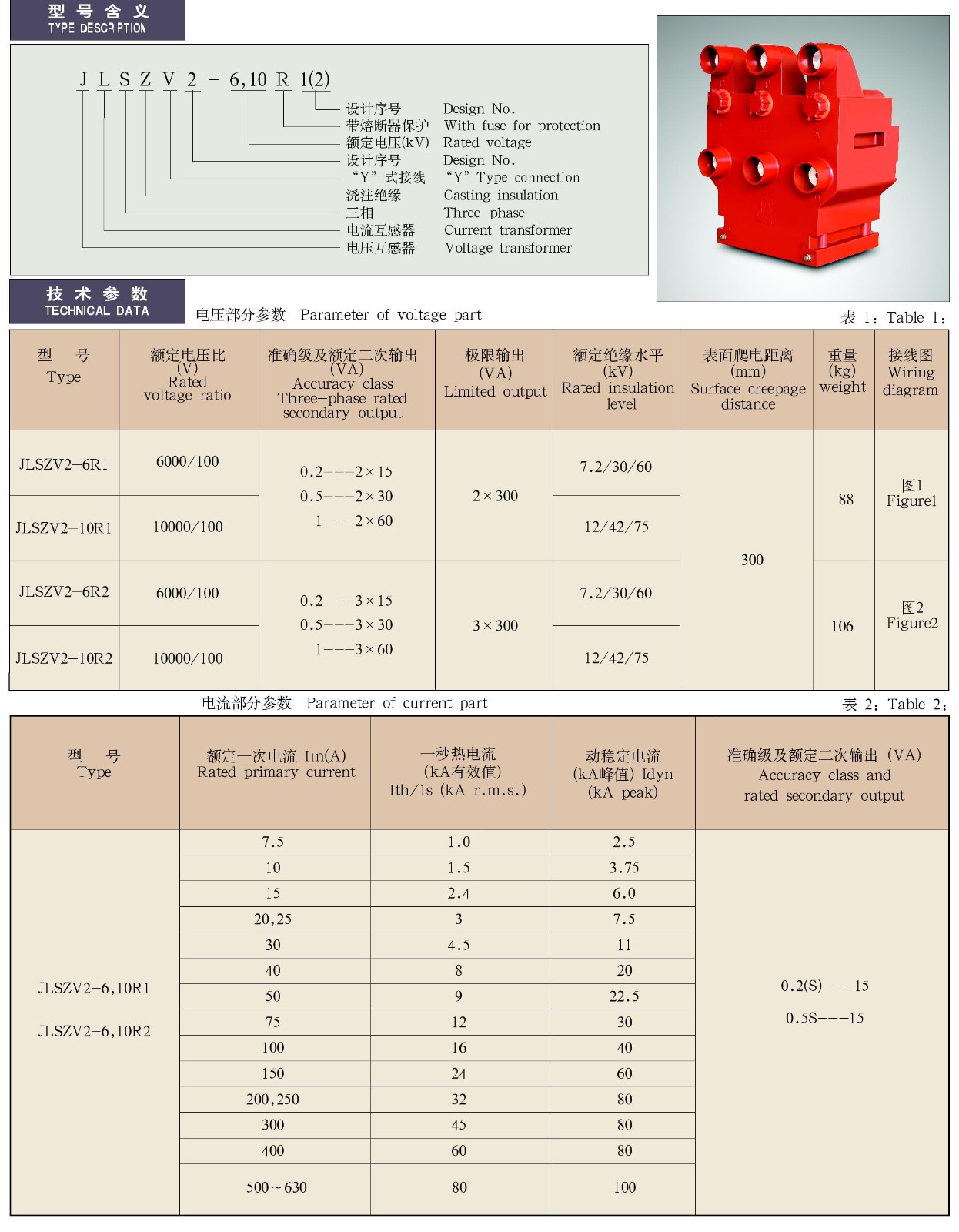 JLSZV2-10R1(2)户内组合互感器