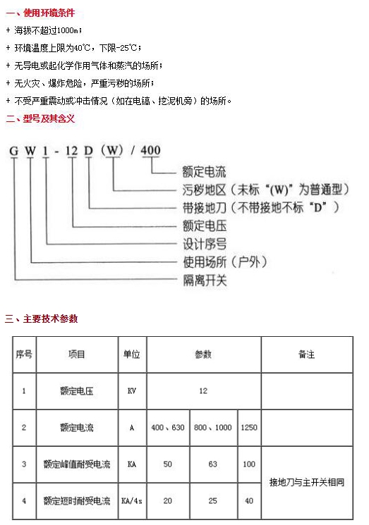 GW1系列户外高压式