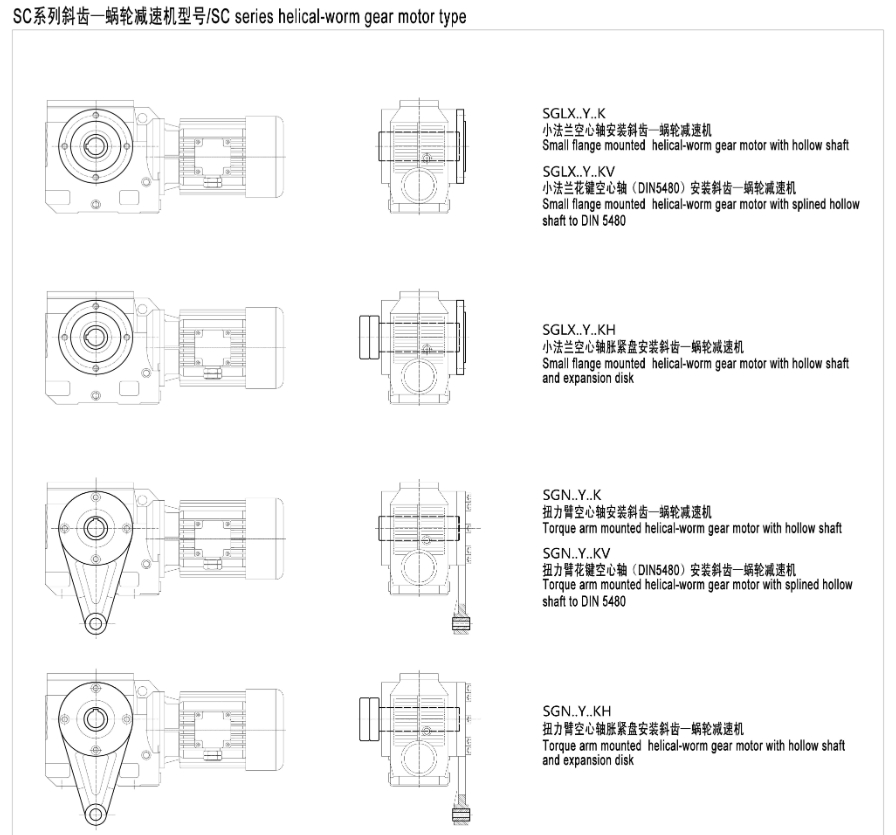 SG系列斜齿轮-蜗轮蜗杆减速电机