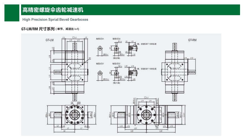 高精密螺旋伞齿轮减速机 GT-LM/RM