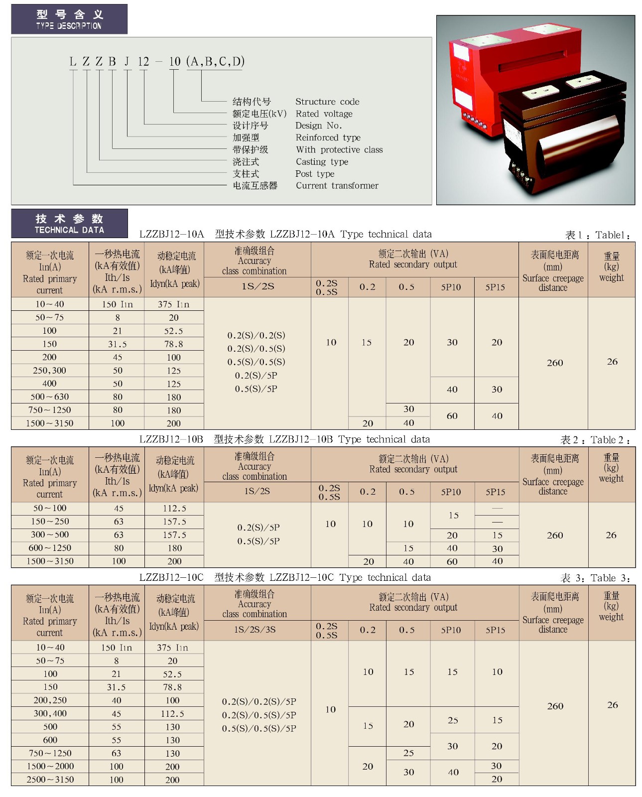 0.5-12kV-LZZBJ12-10A(B,C,D)型环氧树脂支柱式电流互感器