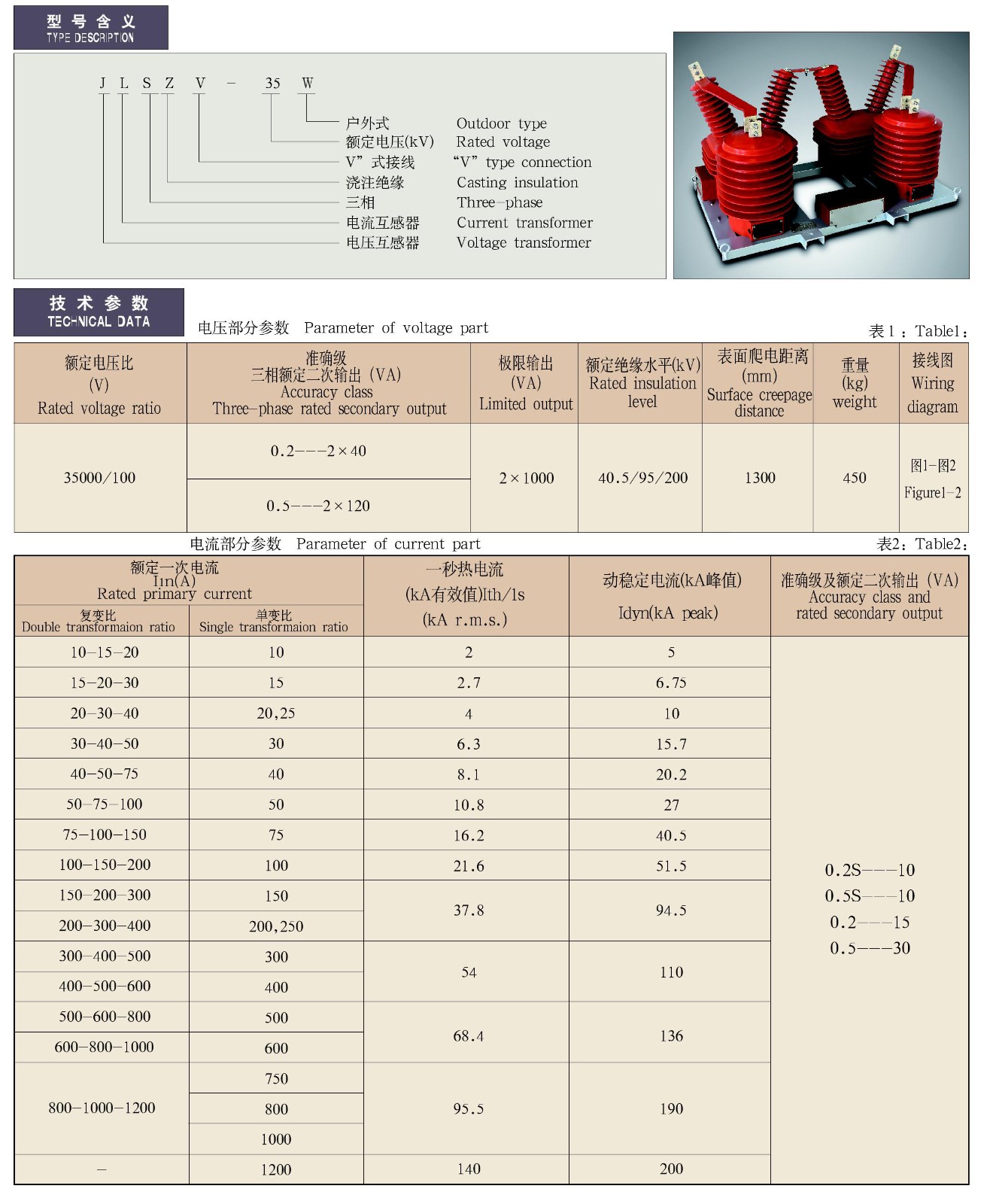 JLSZV-35W户外三相三线组合互感器