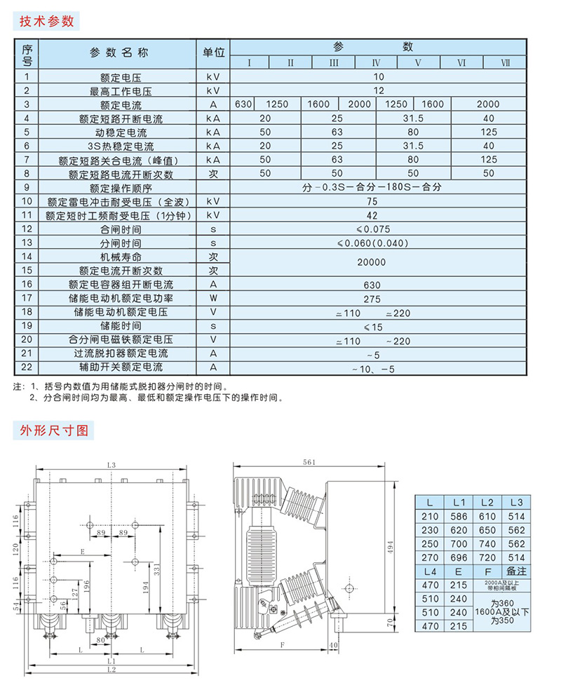 ZN12-12型户内高压真空断路器