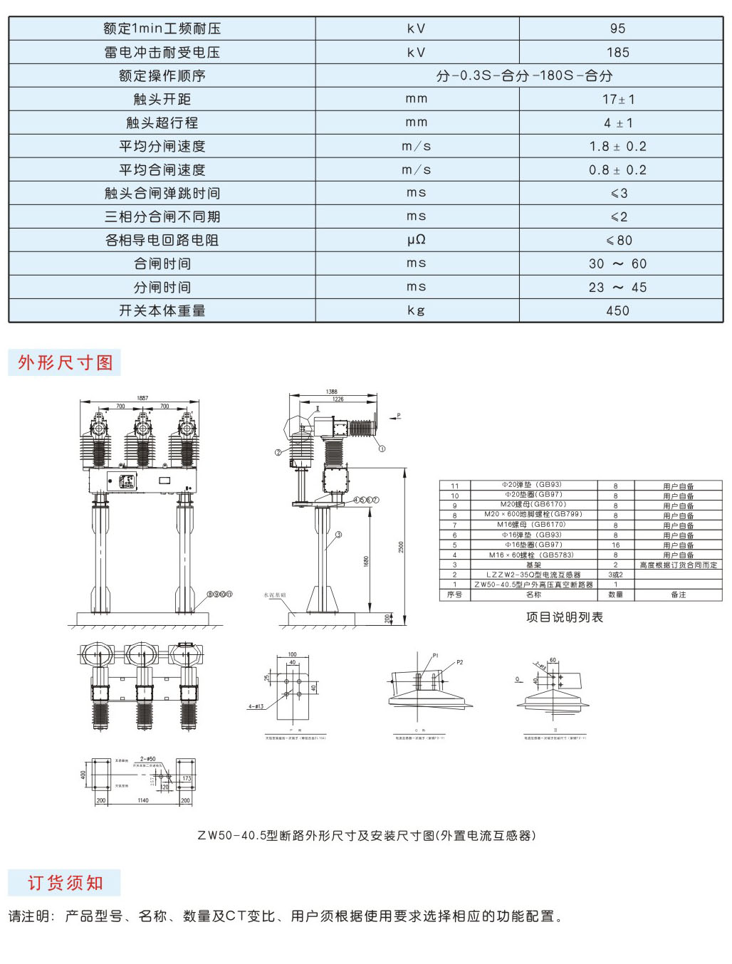 ZW50-40.5型户外真空断路器