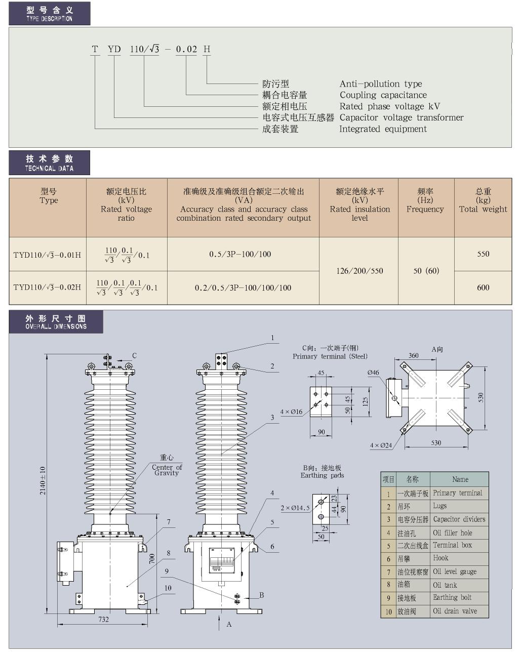 35-330kV油浸电容式电压互感器