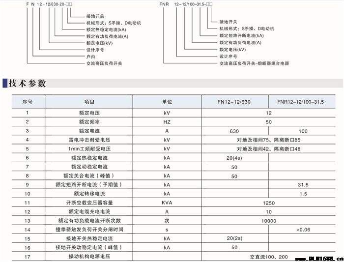 FN12-12系列户内高压负荷开关