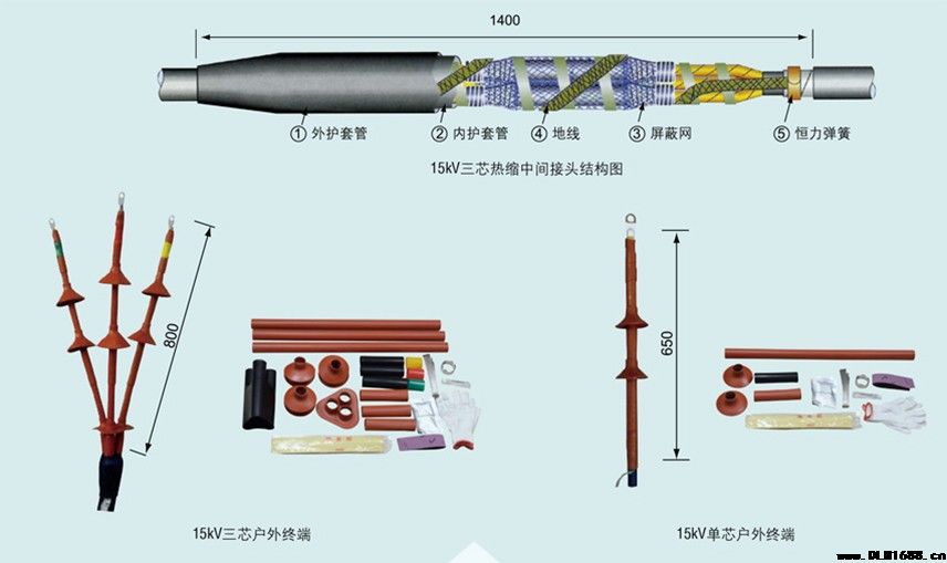 8.7/15kV单芯热缩中间接头电缆附件